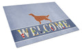 Irish Setter Welcome Cutting Board Tempered Glass Kitchen Cutting Surface, Heat Resistant Chopping, Non-Slip Feet, Food Prep & Serving
