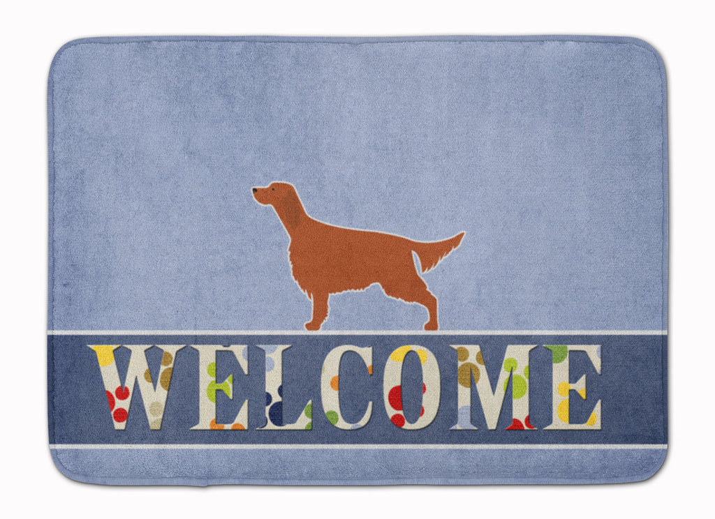 Irish Setter Welcome Memory Foam Kitchen Mat Machine Washable Anti-Fatigue Cushion Comfort Bath or Kitchen Rug
