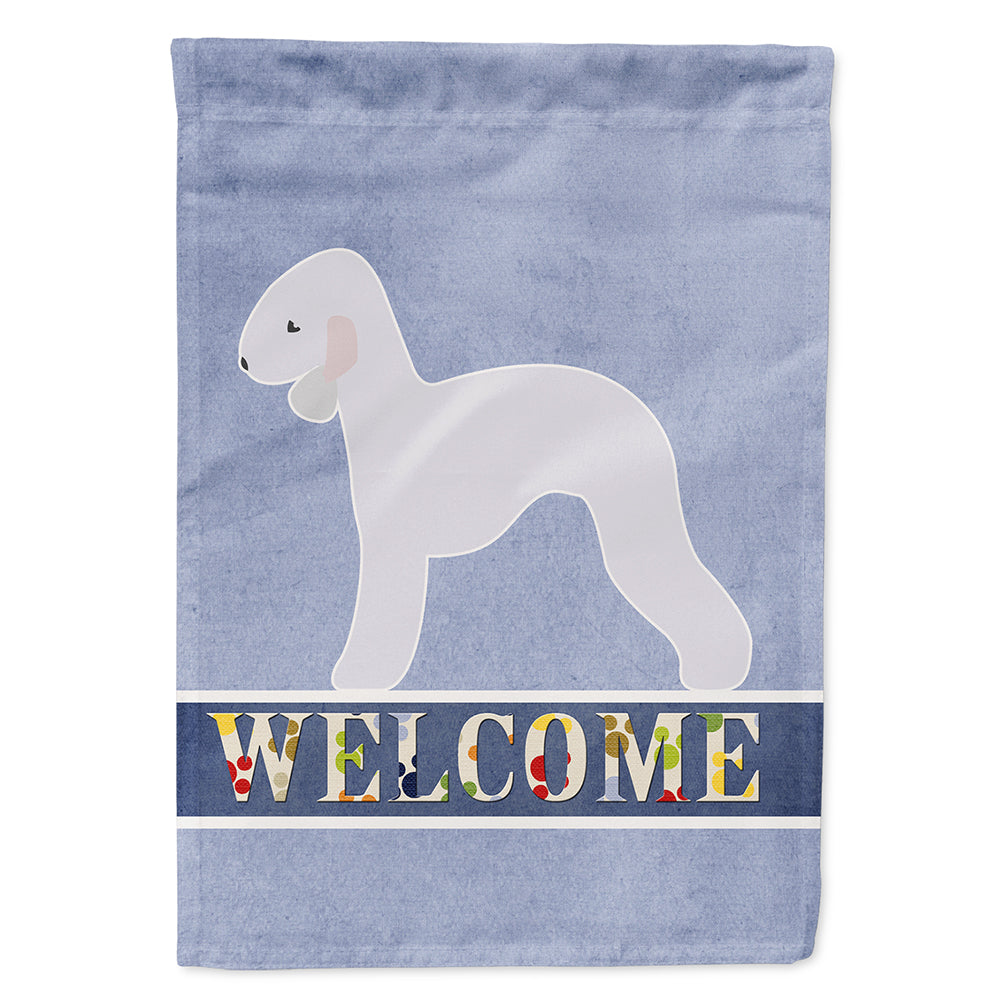 Bedlington Terrier Welcome House Flag 28x40 Porch Sleeve Pole Decorative Outside Yard Banner Artwork Wall Hanging, Polyester