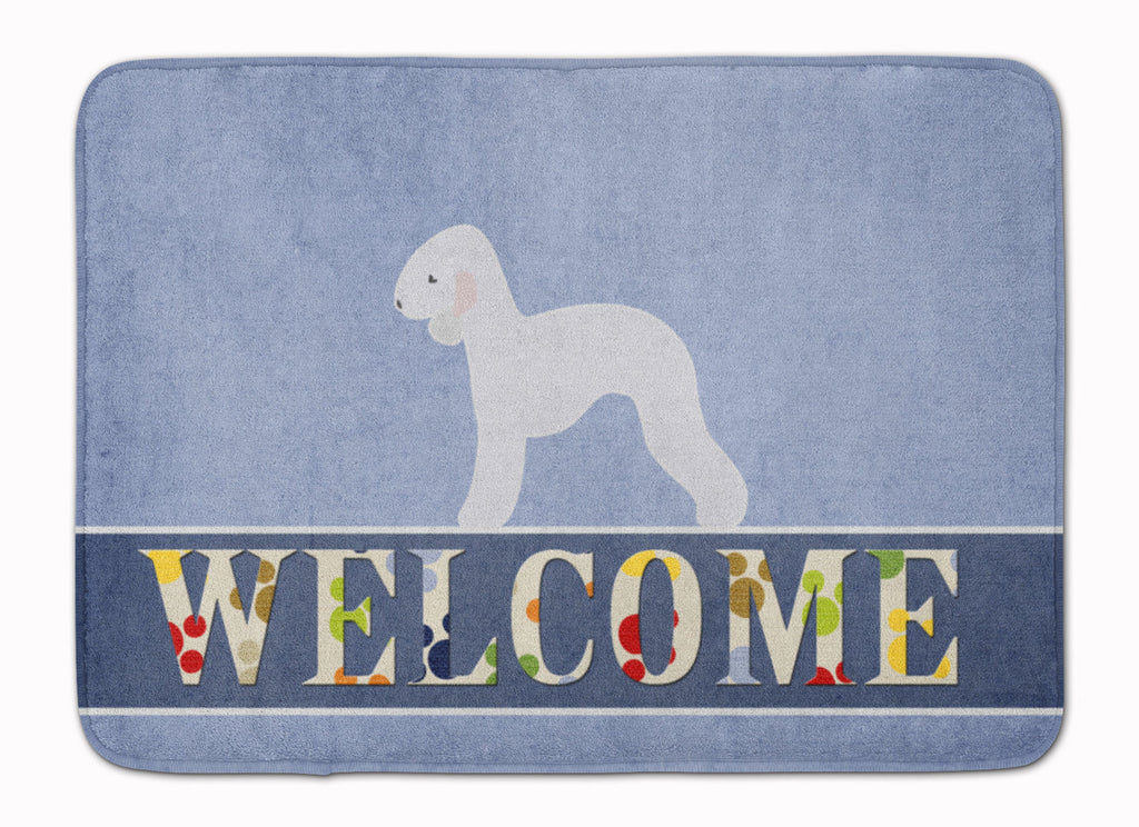 Bedlington Terrier Welcome Memory Foam Kitchen Mat Machine Washable Anti-Fatigue Cushion Comfort Bath or Kitchen Rug