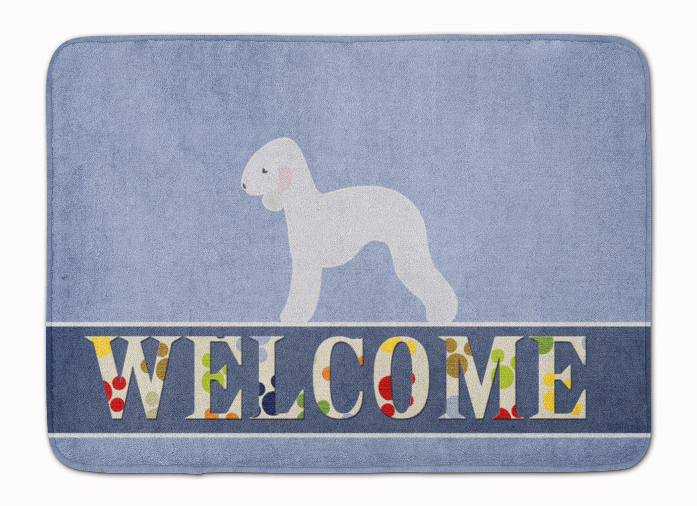 Bedlington Terrier Welcome Memory Foam Kitchen Mat Machine Washable Anti-Fatigue Cushion Comfort Bath or Kitchen Rug
