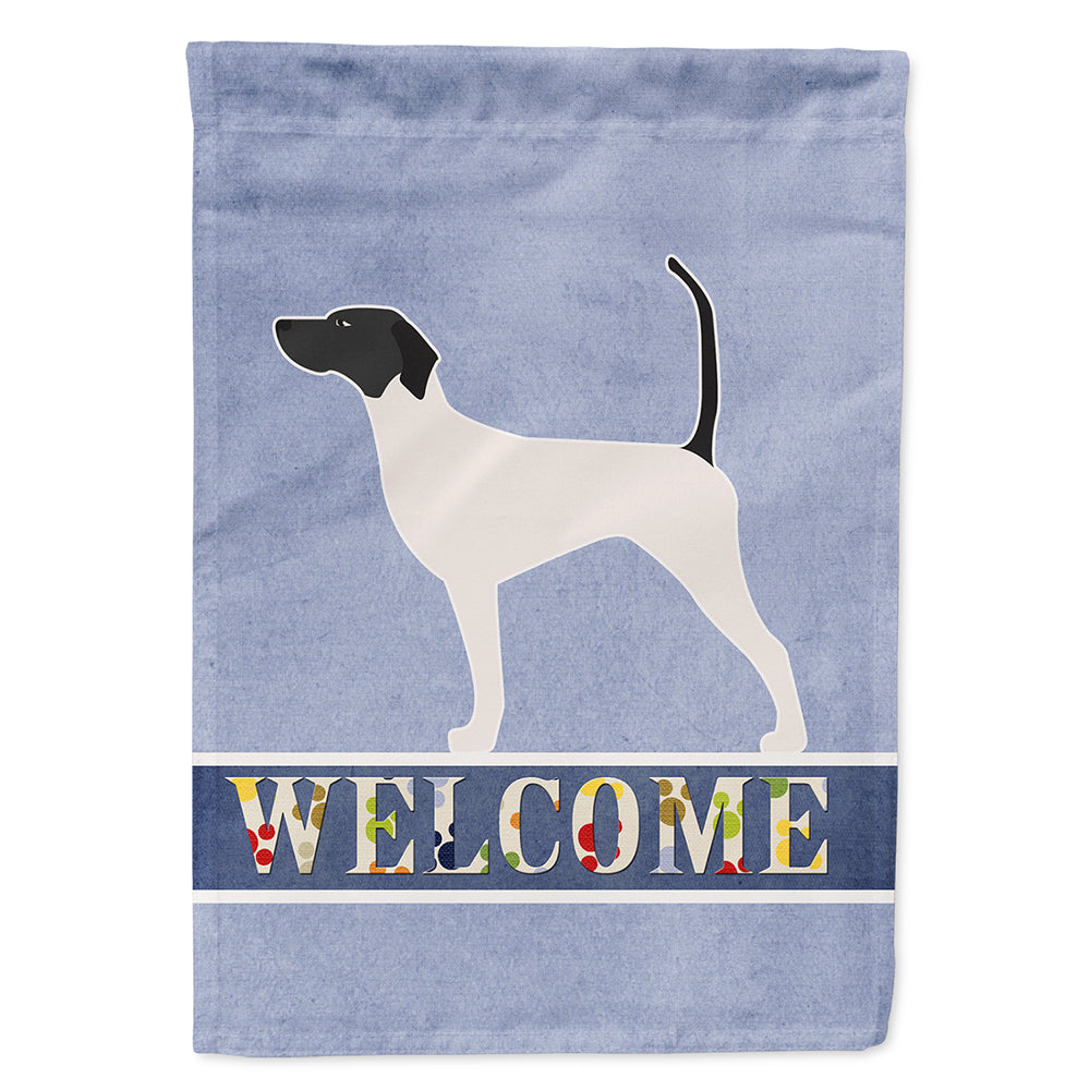 English Pointer Welcome House Flag 28x40 Porch Sleeve Pole Decorative Outside Yard Banner Artwork Wall Hanging, Polyester