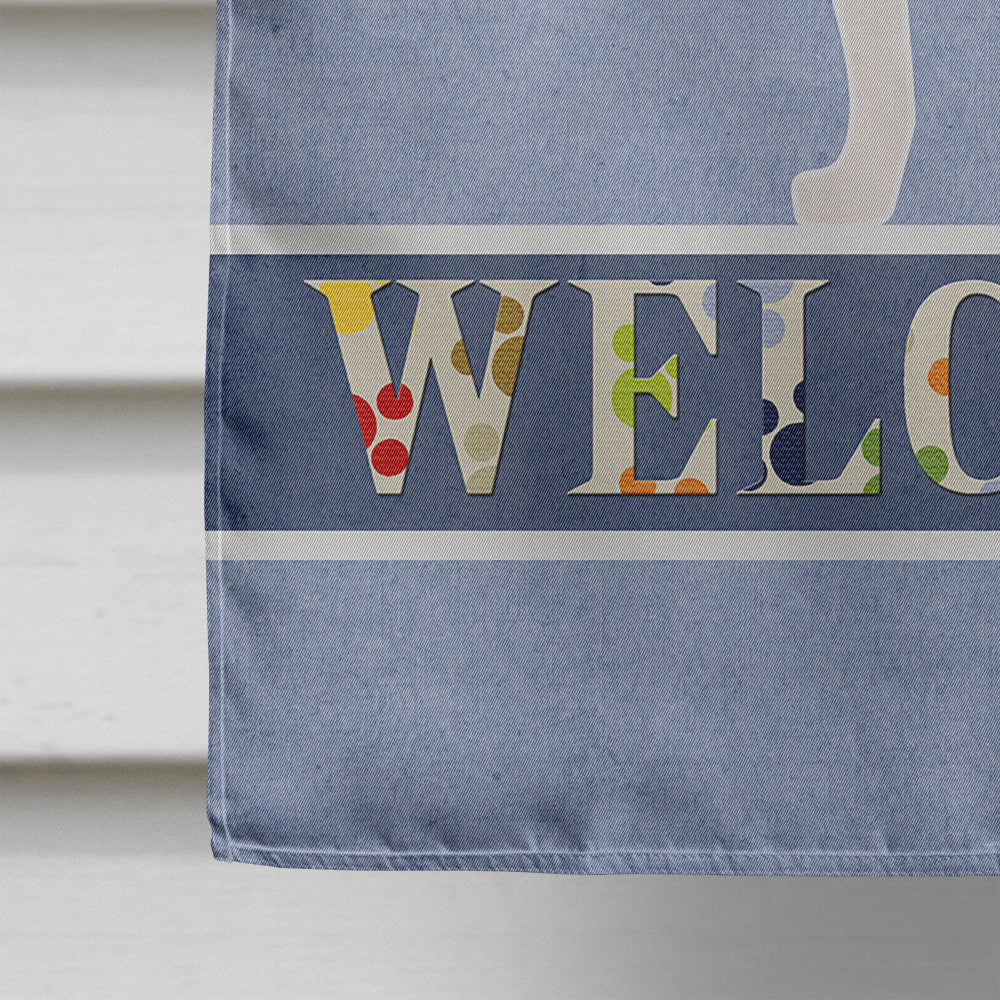English Pointer Welcome House Flag 28x40 Porch Sleeve Pole Decorative Outside Yard Banner Artwork Wall Hanging, Polyester