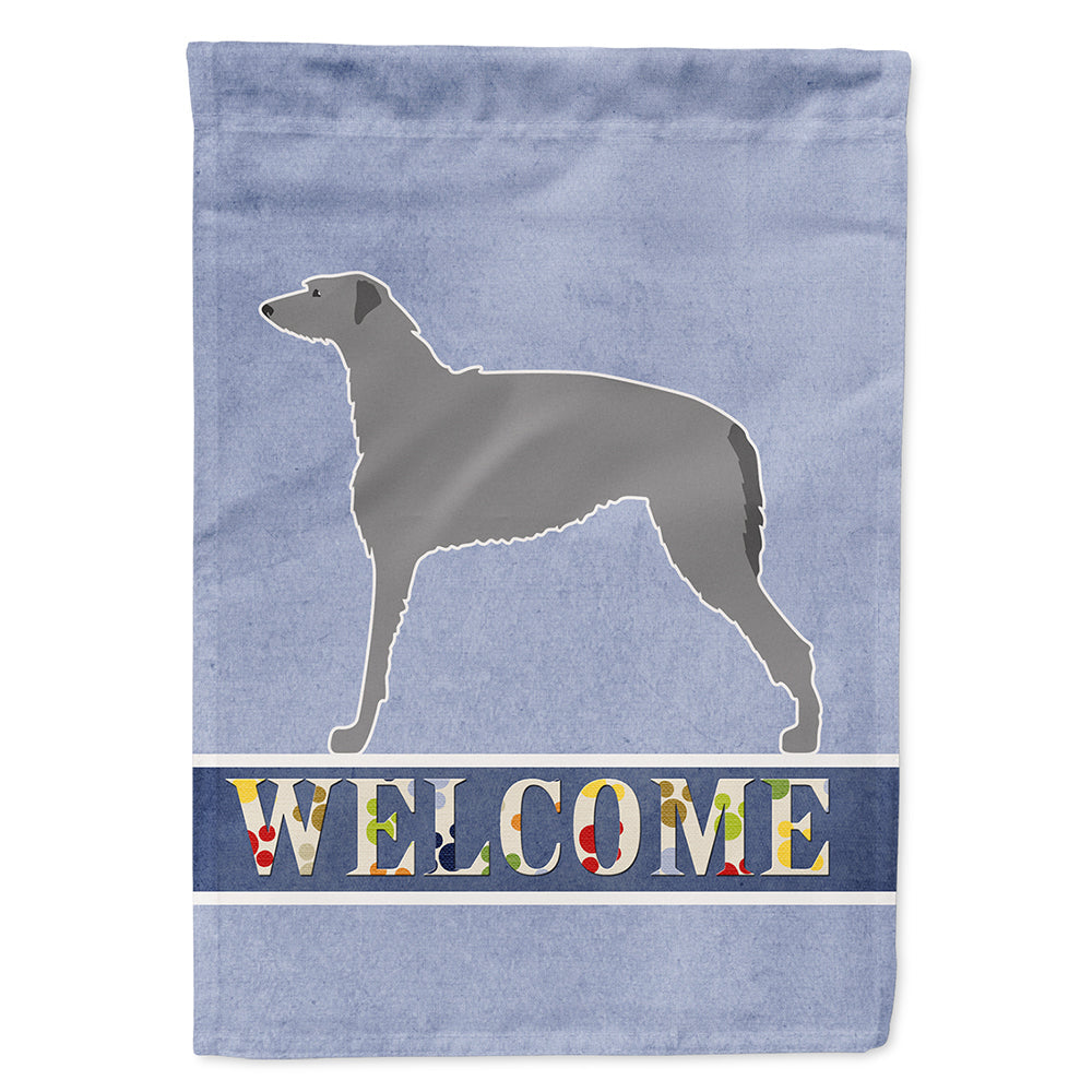 Scottish Deerhound Welcome House Flag 28x40 Porch Sleeve Pole Decorative Outside Yard Banner Artwork Wall Hanging, Polyester