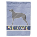 Scottish Deerhound Welcome House Flag 28x40 Porch Sleeve Pole Decorative Outside Yard Banner Artwork Wall Hanging, Polyester