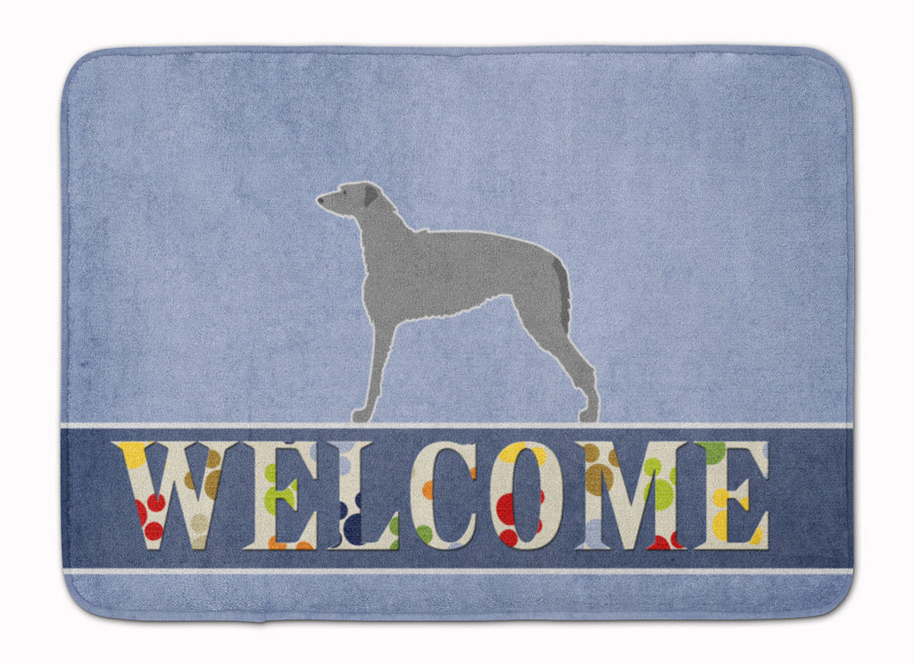 Scottish Deerhound Welcome Memory Foam Kitchen Mat Machine Washable Anti-Fatigue Cushion Comfort Bath or Kitchen Rug