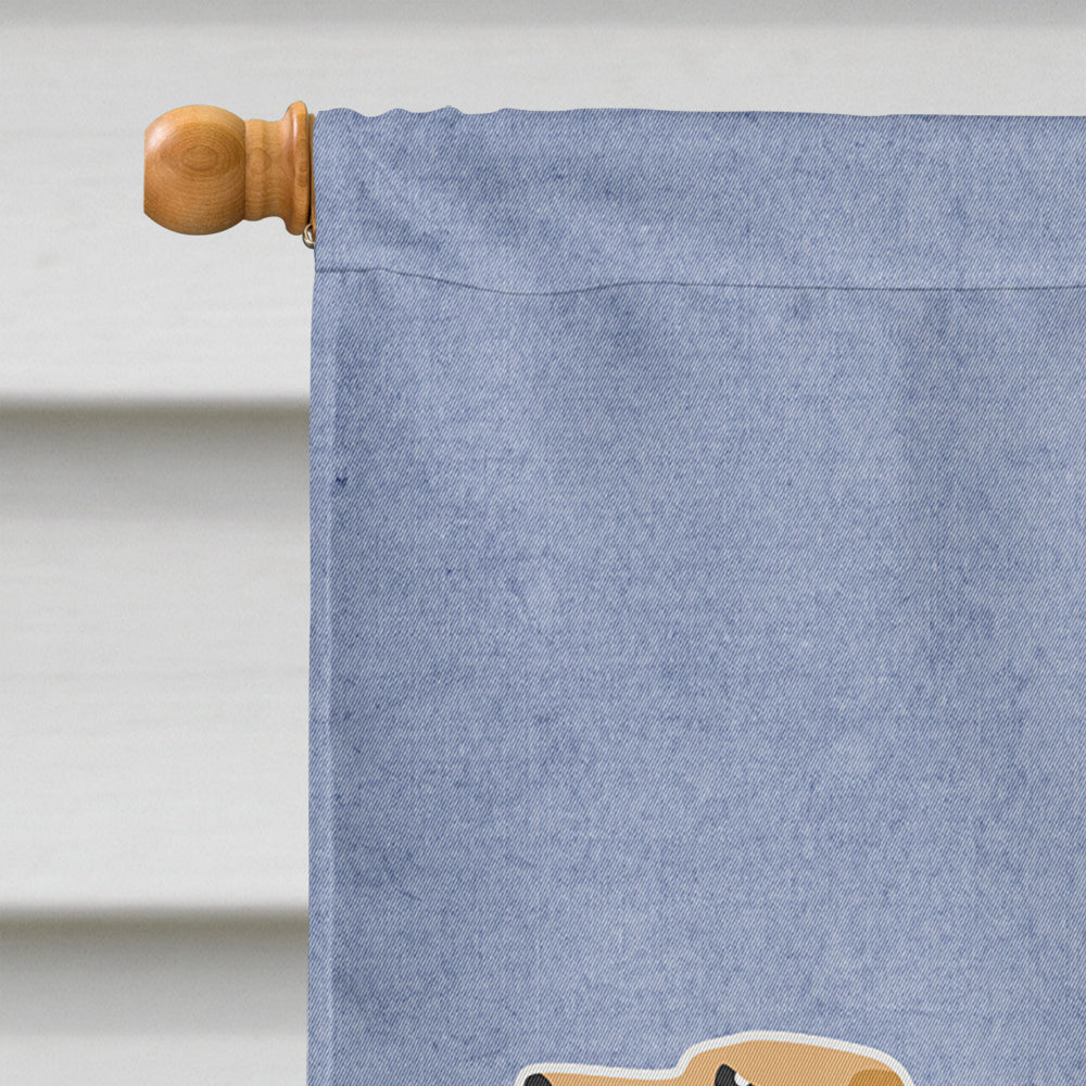 Yellow Labrador Retriever Welcome House Flag 28x40 Porch Sleeve Pole Decorative Outside Yard Banner Artwork Wall Hanging, Polyester