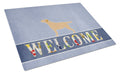 Yellow Labrador Retriever Welcome Cutting Board Tempered Glass Kitchen Cutting Surface, Heat Resistant Chopping, Non-Slip Feet, Food Prep & Serving