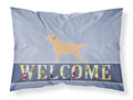 Yellow Labrador Retriever Welcome Standard Pillowcase Lightweight Super Soft Easy Care Decorative Artwork Pillowcase, Standard