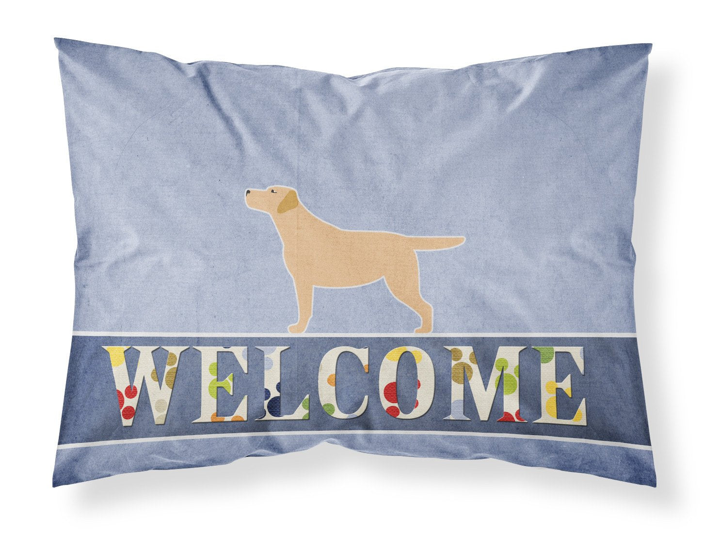 Yellow Labrador Retriever Welcome Standard Pillowcase Lightweight Super Soft Easy Care Decorative Artwork Pillowcase, Standard