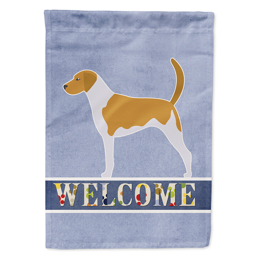 American Foxhound Welcome House Flag 28x40 Porch Sleeve Pole Decorative Outside Yard Banner Artwork Wall Hanging, Polyester