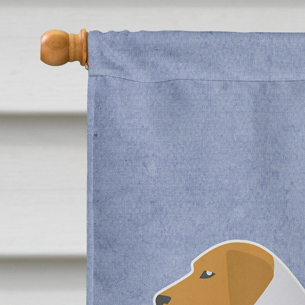 American Foxhound Welcome House Flag 28x40 Porch Sleeve Pole Decorative Outside Yard Banner Artwork Wall Hanging, Polyester
