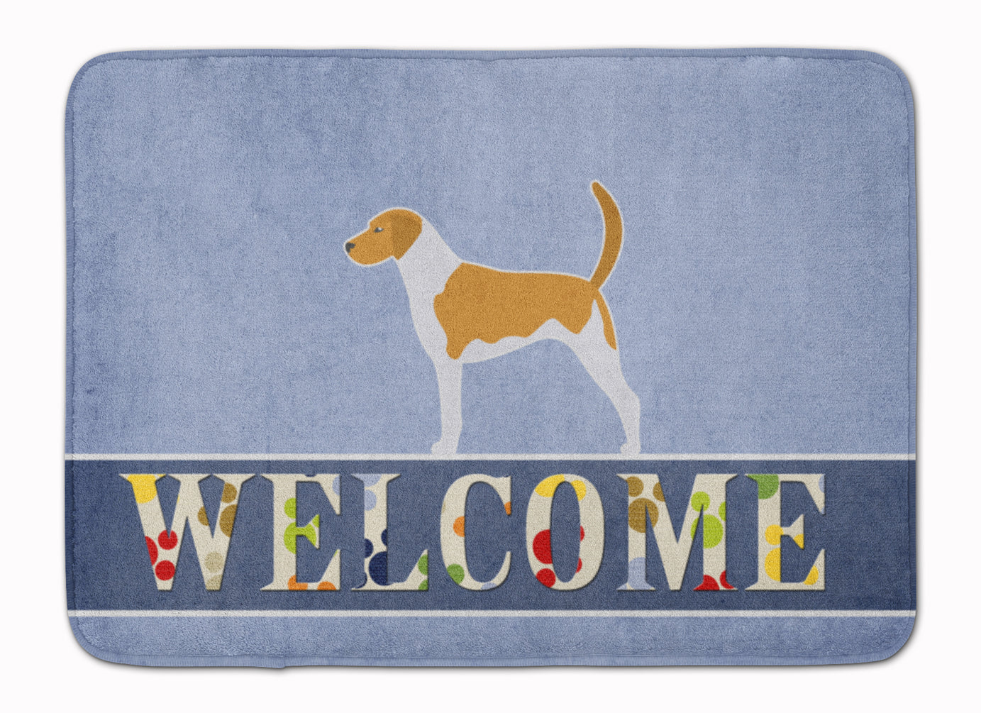 American Foxhound Welcome Memory Foam Kitchen Mat Machine Washable Anti-Fatigue Cushion Comfort Bath or Kitchen Rug