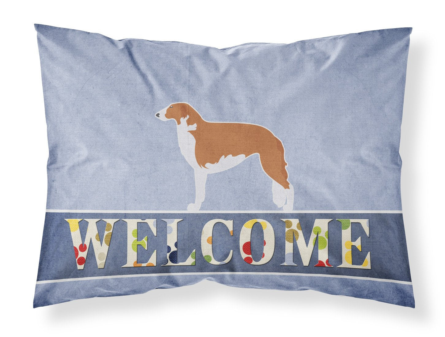 Borzoi Russian Greyhound Welcome Standard Pillowcase Lightweight Super Soft Easy Care Decorative Artwork Pillowcase, Standard