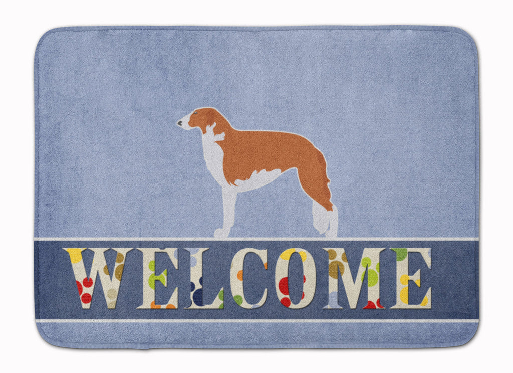 Borzoi Russian Greyhound Welcome Memory Foam Kitchen Mat Machine Washable Anti-Fatigue Cushion Comfort Bath or Kitchen Rug