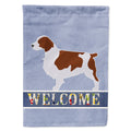 Welsh Springer Spaniel Welcome House Flag 28x40 Porch Sleeve Pole Decorative Outside Yard Banner Artwork Wall Hanging, Polyester