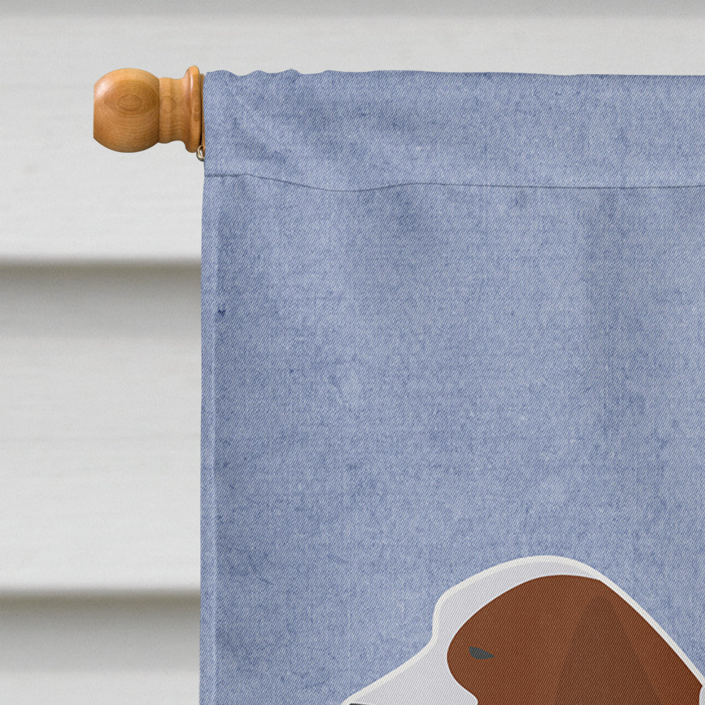 Welsh Springer Spaniel Welcome House Flag 28x40 Porch Sleeve Pole Decorative Outside Yard Banner Artwork Wall Hanging, Polyester