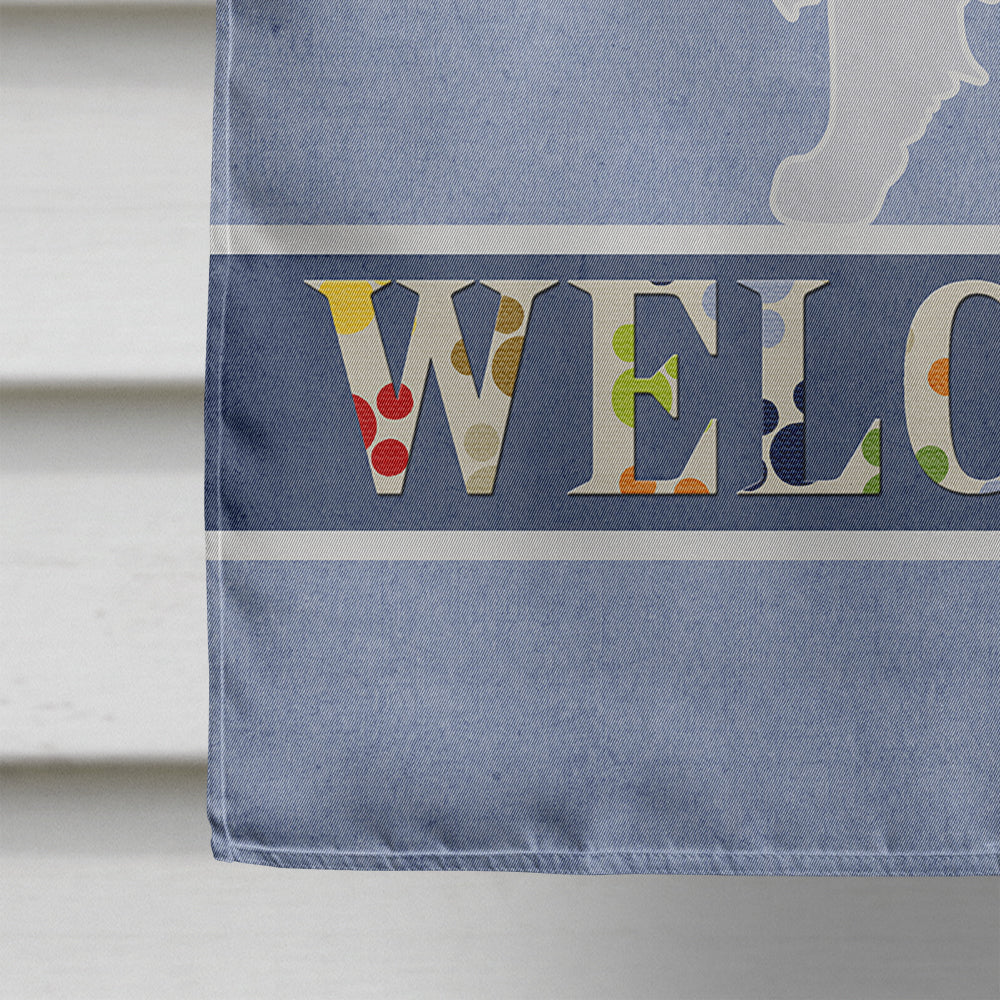 Welsh Springer Spaniel Welcome House Flag 28x40 Porch Sleeve Pole Decorative Outside Yard Banner Artwork Wall Hanging, Polyester
