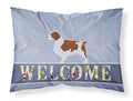 Welsh Springer Spaniel Welcome Standard Pillowcase Lightweight Super Soft Easy Care Decorative Artwork Pillowcase, Standard