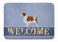 Welsh Springer Spaniel Welcome Memory Foam Kitchen Mat Machine Washable Anti-Fatigue Cushion Comfort Bath or Kitchen Rug