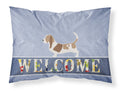 Basset Hound Welcome Standard Pillowcase Lightweight Super Soft Easy Care Decorative Artwork Pillowcase, Standard