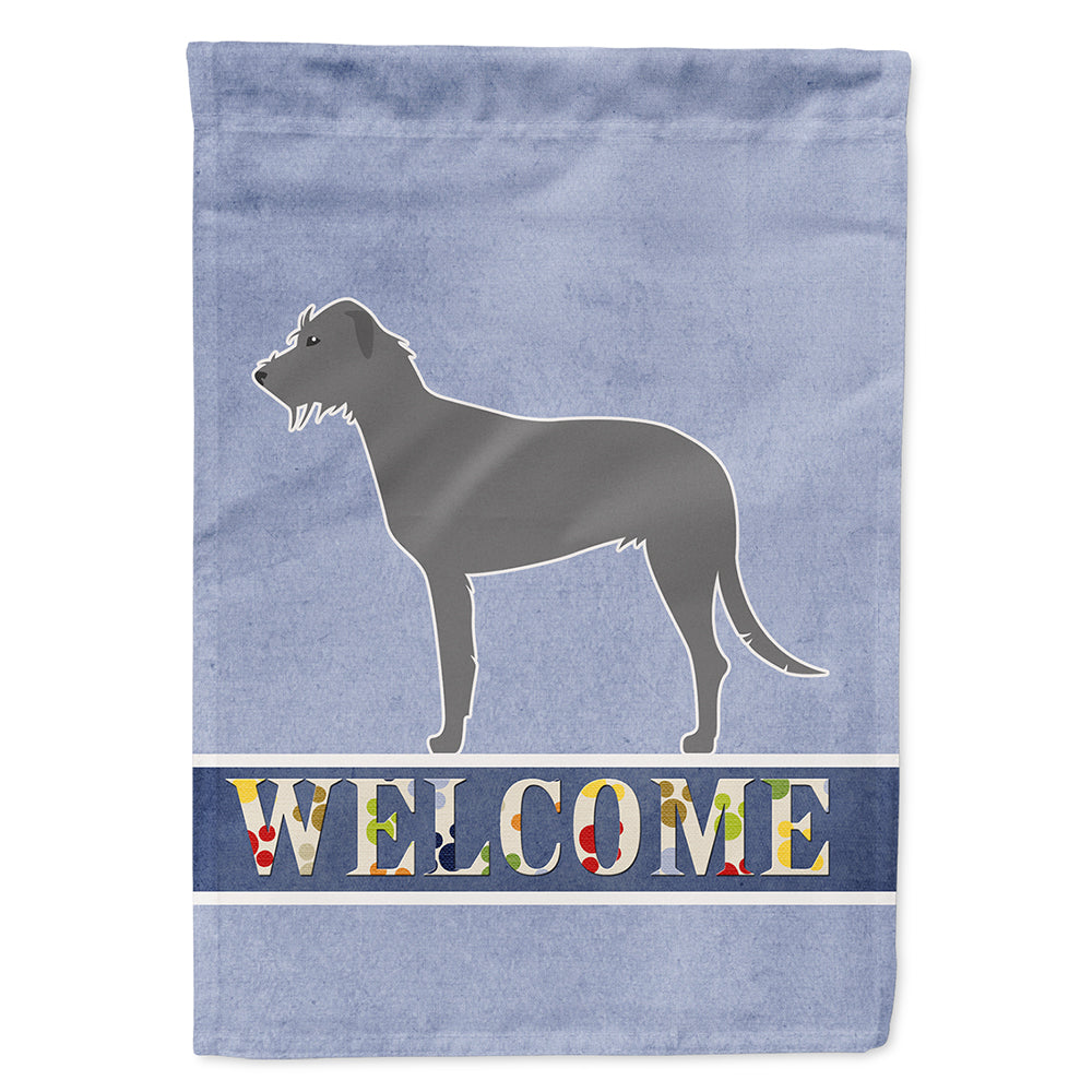 Irish Wolfhound Welcome House Flag 28x40 Porch Sleeve Pole Decorative Outside Yard Banner Artwork Wall Hanging, Polyester