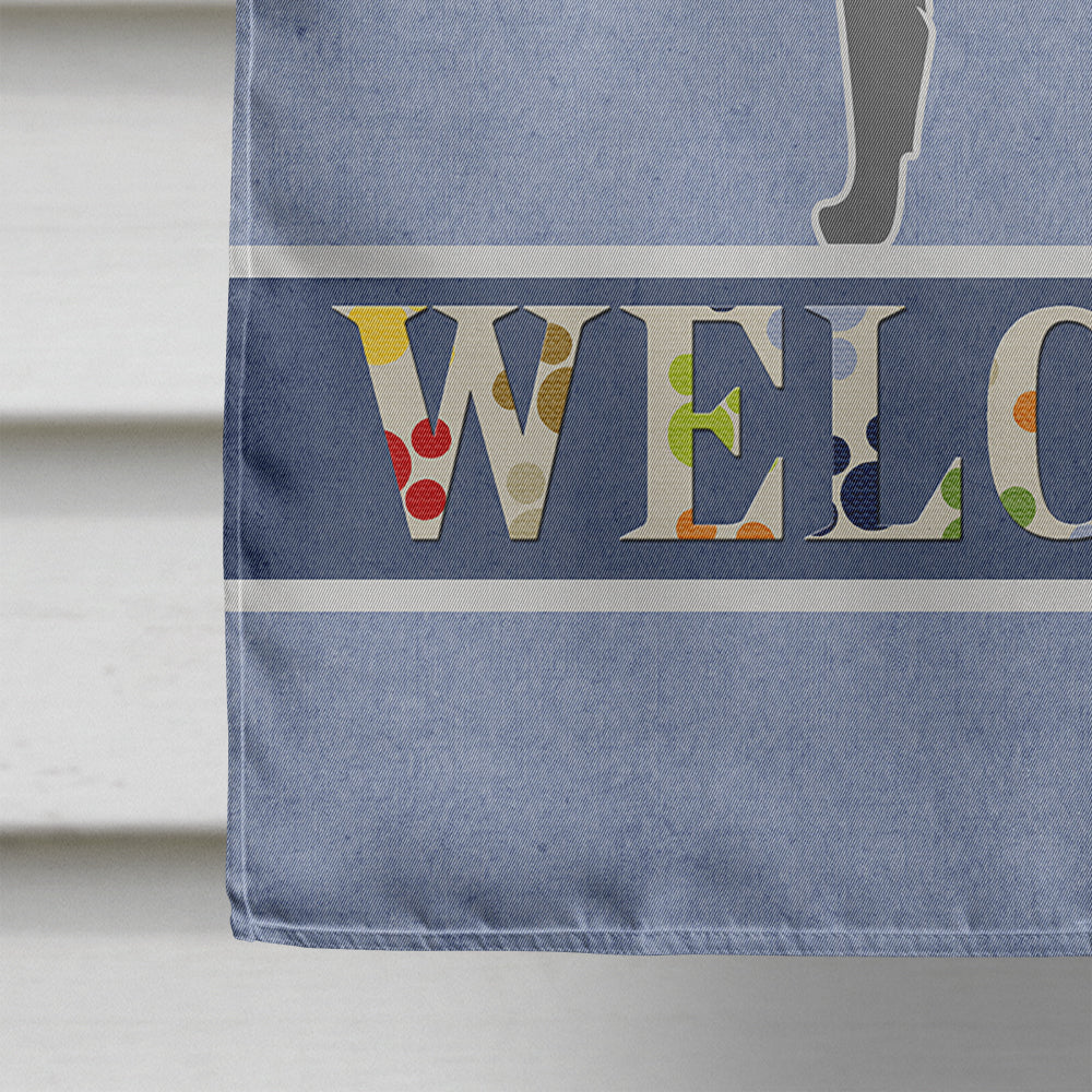 Irish Wolfhound Welcome House Flag 28x40 Porch Sleeve Pole Decorative Outside Yard Banner Artwork Wall Hanging, Polyester