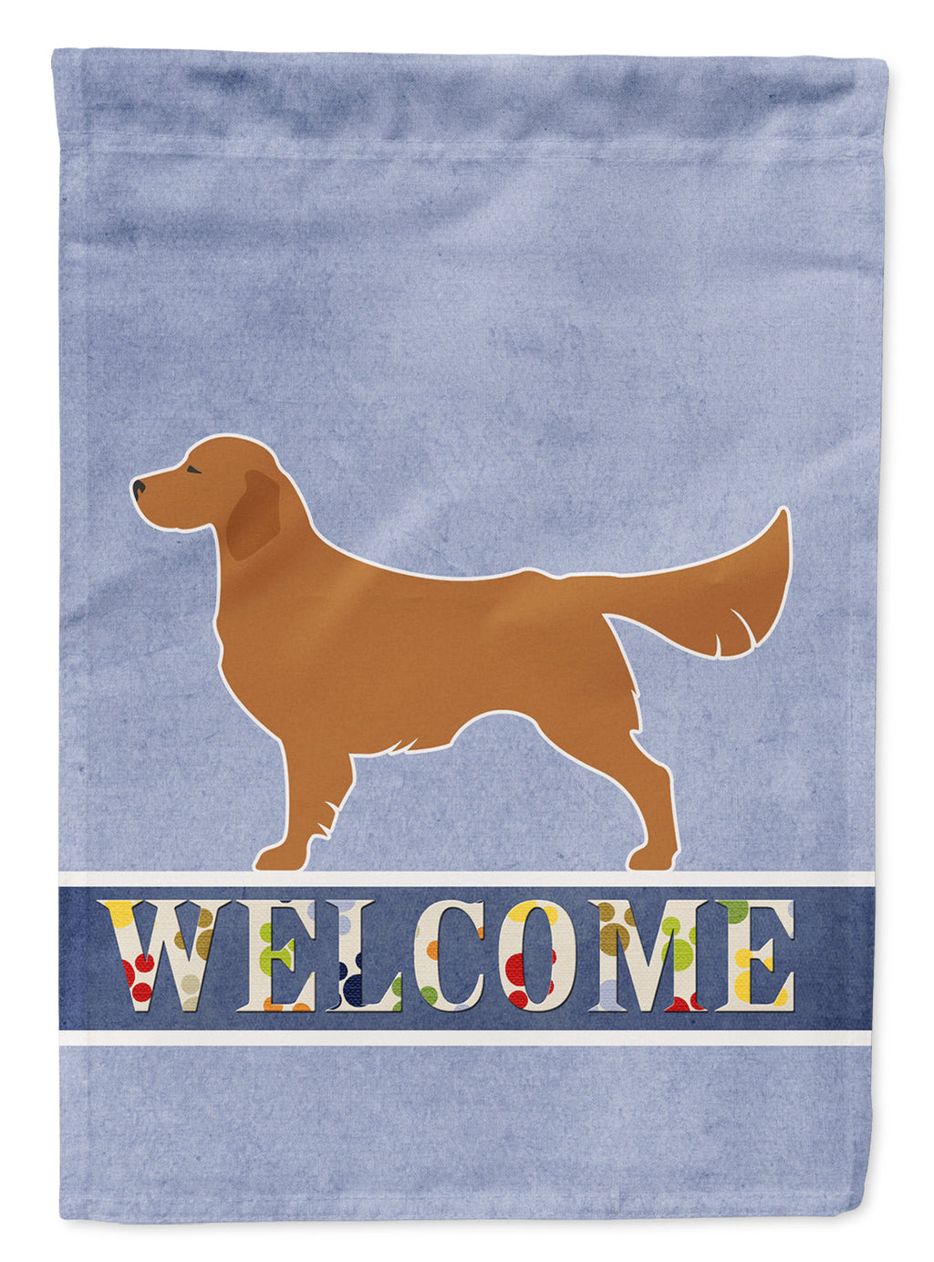 Golden Retriever Welcome House Flag 28x40 Porch Sleeve Pole Decorative Outside Yard Banner Artwork Wall Hanging, Polyester