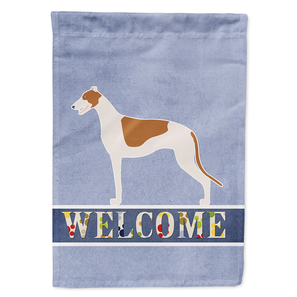 Greyhound Welcome House Flag 28x40 Porch Sleeve Pole Decorative Outside Yard Banner Artwork Wall Hanging, Polyester