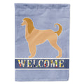 Afghan Hound Welcome House Flag 28x40 Porch Sleeve Pole Decorative Outside Yard Banner Artwork Wall Hanging, Polyester