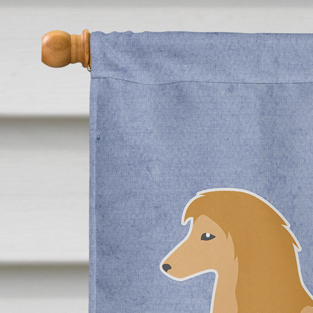 Afghan Hound Welcome House Flag 28x40 Porch Sleeve Pole Decorative Outside Yard Banner Artwork Wall Hanging, Polyester
