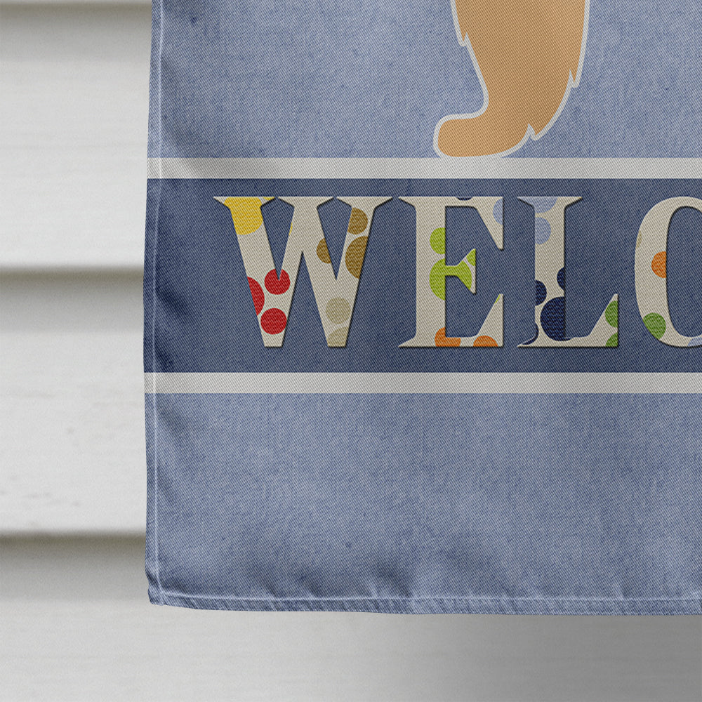 Afghan Hound Welcome House Flag 28x40 Porch Sleeve Pole Decorative Outside Yard Banner Artwork Wall Hanging, Polyester
