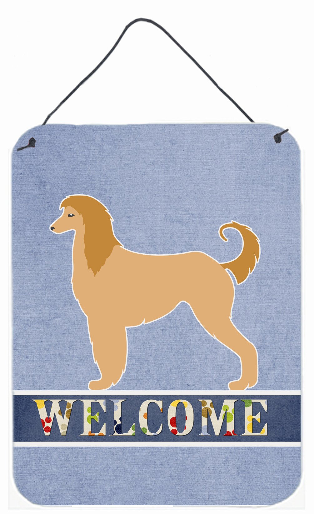 Afghan Hound Welcome Wall or Door Hanging Prints Aluminum Metal Sign Kitchen Wall Bar Bathroom Plaque Home Decor Front Door Plaque, 12x16, Multicolor