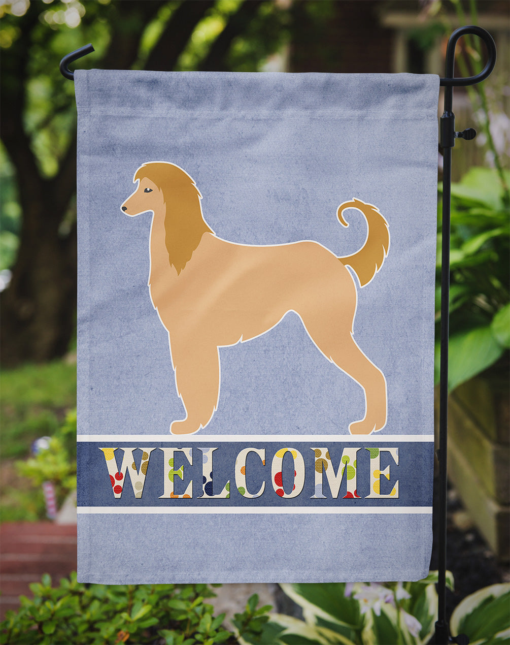 Afghan Hound Welcome Garden Flag Mailbox Decorative Yard Banner Outside Patio Artwork for Flower Beds, Garden Size, Multicolor