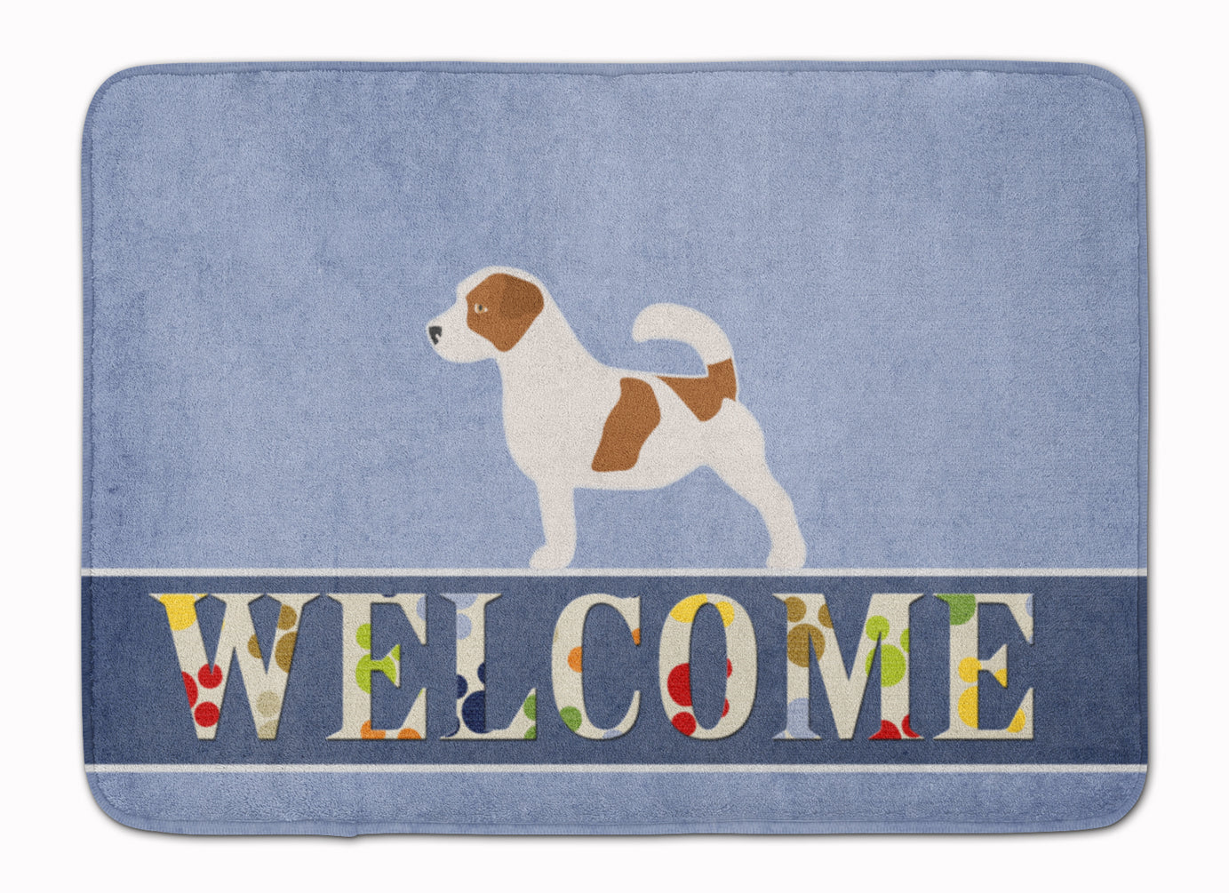Jack Russell Terrier Welcome Memory Foam Kitchen Mat Machine Washable Anti-Fatigue Cushion Comfort Bath or Kitchen Rug