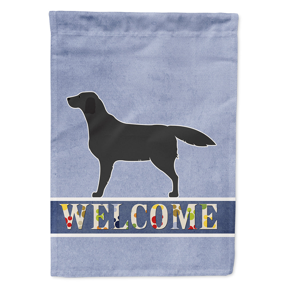 Black Labrador Retriever Welcome House Flag 28x40 Porch Sleeve Pole Decorative Outside Yard Banner Artwork Wall Hanging, Polyester