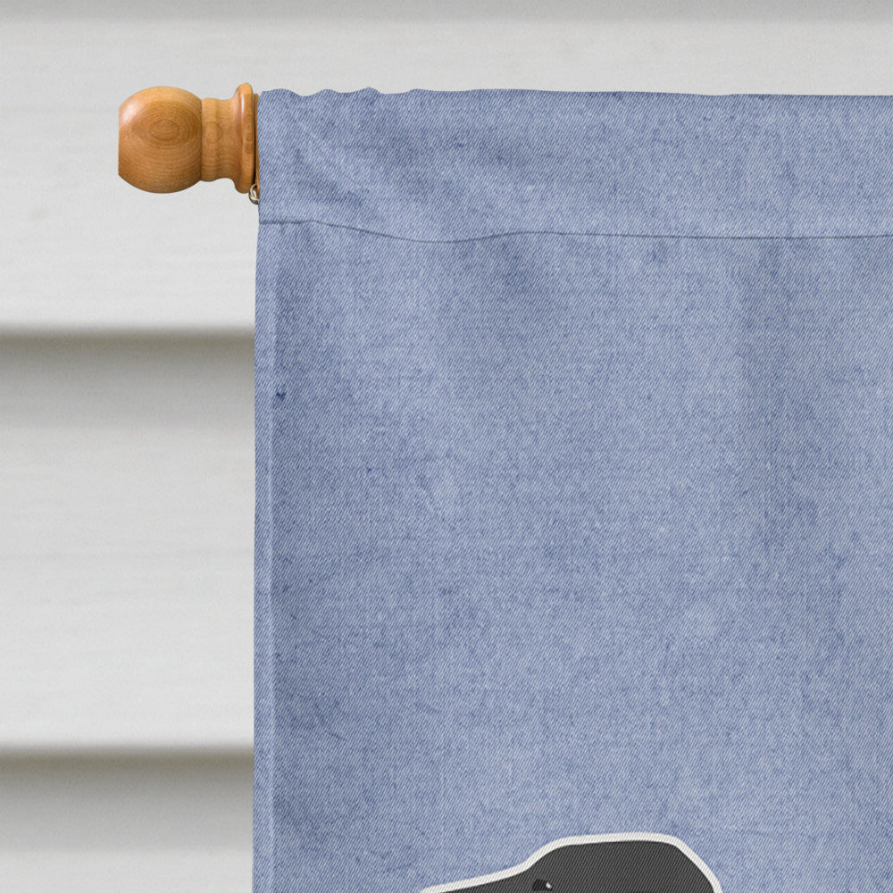 Black Labrador Retriever Welcome House Flag 28x40 Porch Sleeve Pole Decorative Outside Yard Banner Artwork Wall Hanging, Polyester