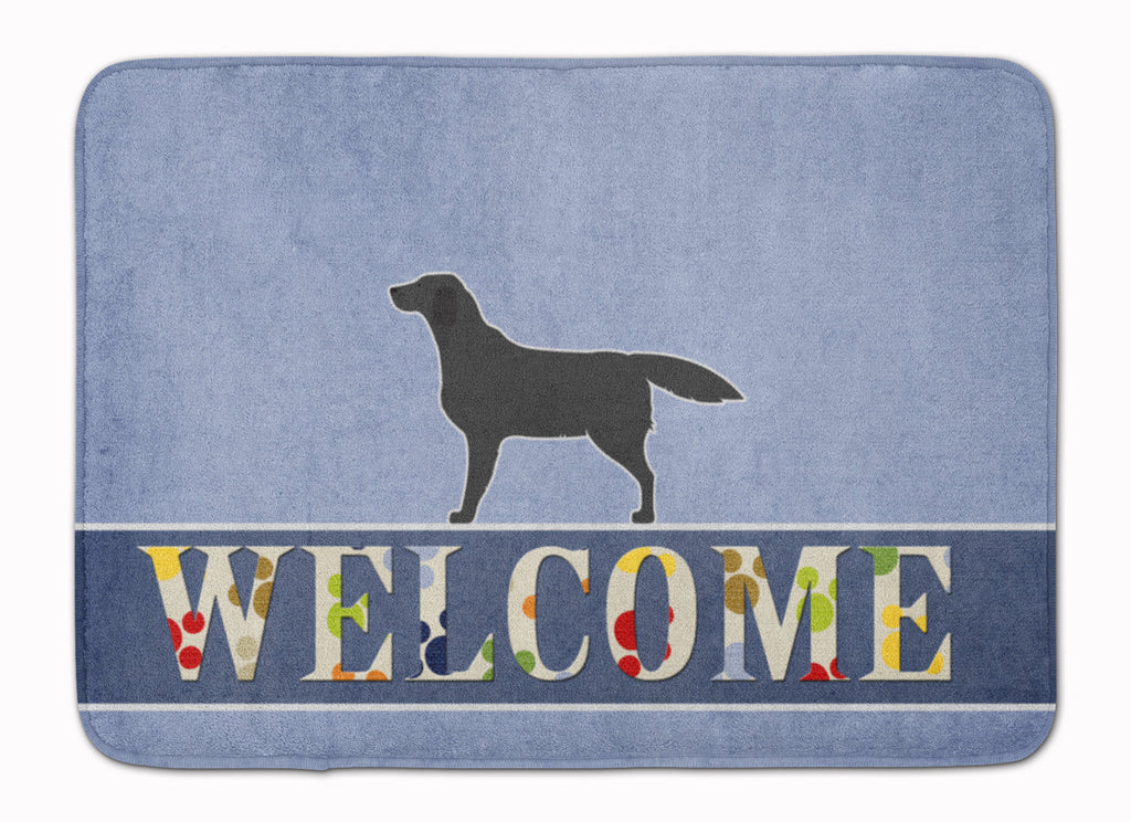 Black Labrador Retriever Welcome Memory Foam Kitchen Mat Machine Washable Anti-Fatigue Cushion Comfort Bath or Kitchen Rug
