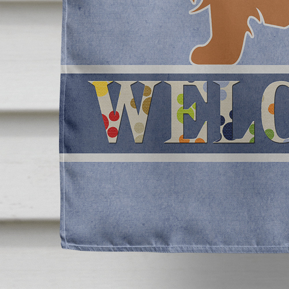 Norfolk Terrier Welcome House Flag 28x40 Porch Sleeve Pole Decorative Outside Yard Banner Artwork Wall Hanging, Polyester