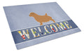 Norfolk Terrier Welcome Cutting Board Tempered Glass Kitchen Cutting Surface, Heat Resistant Chopping, Non-Slip Feet, Food Prep & Serving