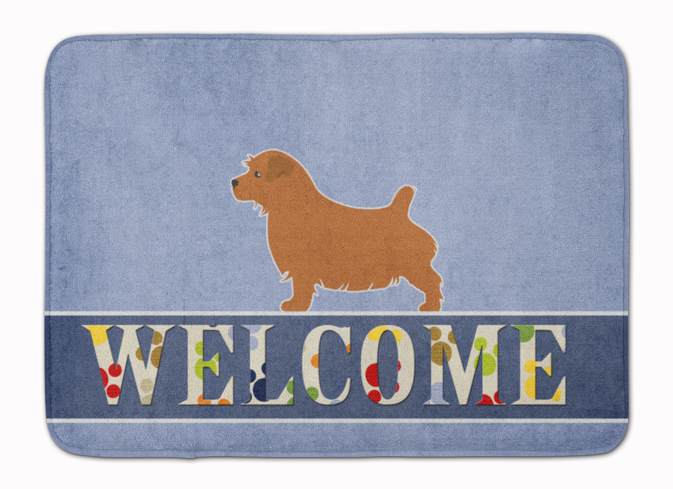 Norfolk Terrier Welcome Memory Foam Kitchen Mat Machine Washable Anti-Fatigue Cushion Comfort Bath or Kitchen Rug