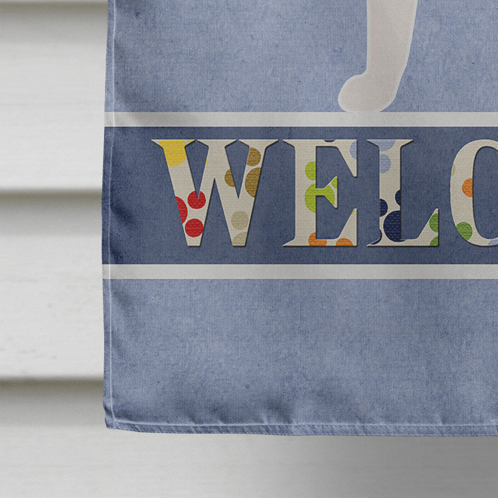 Beagle Welcome House Flag 28x40 Porch Sleeve Pole Decorative Outside Yard Banner Artwork Wall Hanging, Polyester