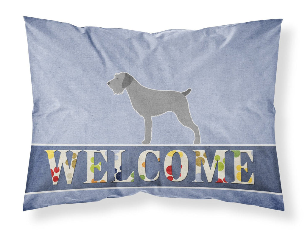 German Wirehaired Pointer Welcome Standard Pillowcase Lightweight Super Soft Easy Care Decorative Artwork Pillowcase, Standard