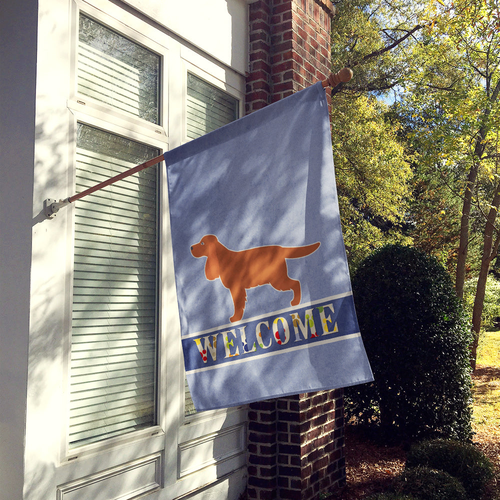 English Cocker Spaniel Welcome House Flag 28x40 Porch Sleeve Pole Decorative Outside Yard Banner Artwork Wall Hanging, Polyester