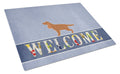 English Cocker Spaniel Welcome Cutting Board Tempered Glass Kitchen Cutting Surface, Heat Resistant Chopping, Non-Slip Feet, Food Prep & Serving