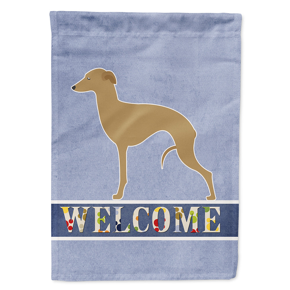 Italian Greyhound Welcome House Flag 28x40 Porch Sleeve Pole Decorative Outside Yard Banner Artwork Wall Hanging, Polyester