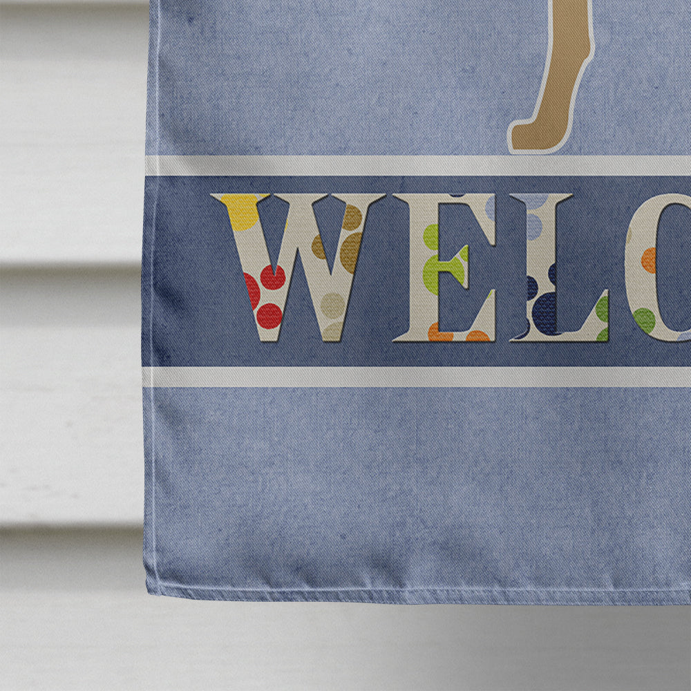 Italian Greyhound Welcome House Flag 28x40 Porch Sleeve Pole Decorative Outside Yard Banner Artwork Wall Hanging, Polyester
