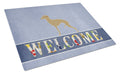 Italian Greyhound Welcome Cutting Board Tempered Glass Kitchen Cutting Surface, Heat Resistant Chopping, Non-Slip Feet, Food Prep & Serving