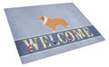 Collie Welcome Cutting Board Tempered Glass Kitchen Cutting Surface, Heat Resistant Chopping, Non-Slip Feet, Food Prep & Serving