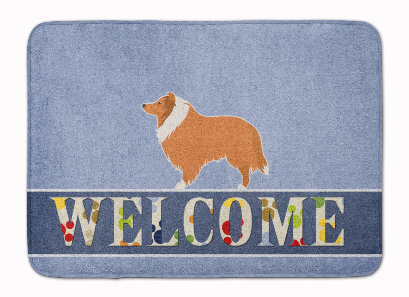 Collie Welcome Memory Foam Kitchen Mat Machine Washable Anti-Fatigue Cushion Comfort Bath or Kitchen Rug